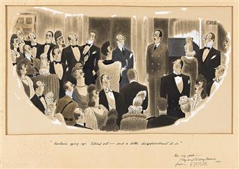 (NEW YORKER) RICHARD TAYLOR (1902 - 1970) "Curtain going up, third act...and a bitter disappointment it is."